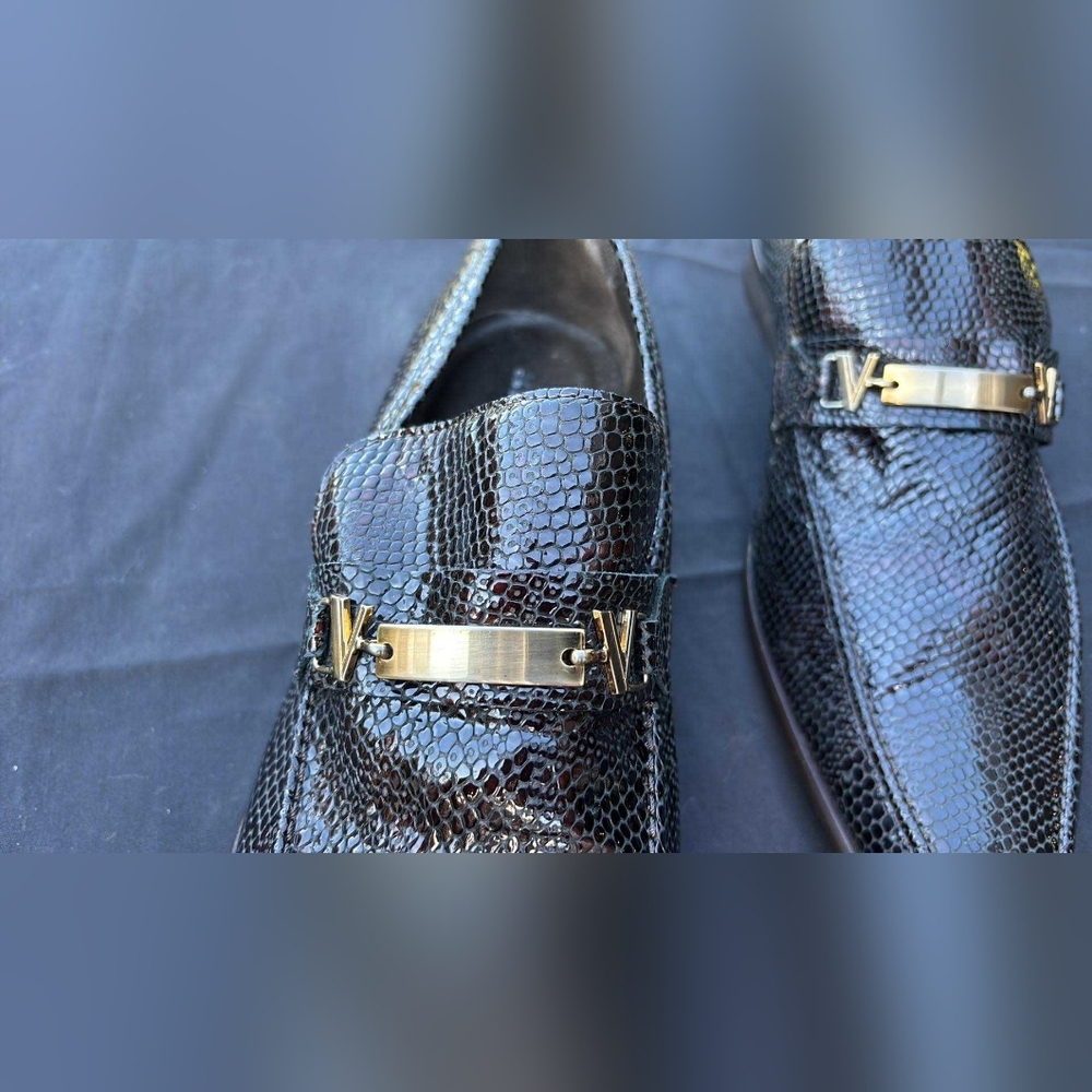 Versace Collection Black Python Leather Loafers - image 2